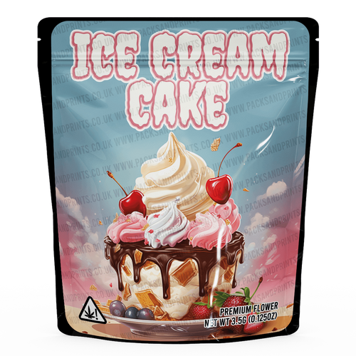 Ice Cream Cake 3.5G Mylar Bag Strain Labels For Cali Packs My Site