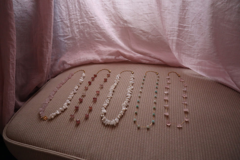 Miniaturbild: Fairy Rosenquarz Halskette 