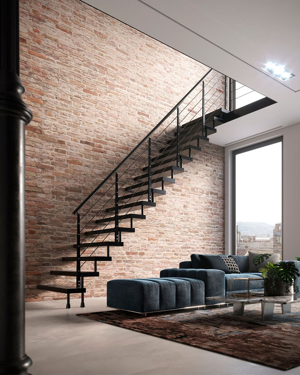 Scale design contemporaneo premium in soggiorno moderno