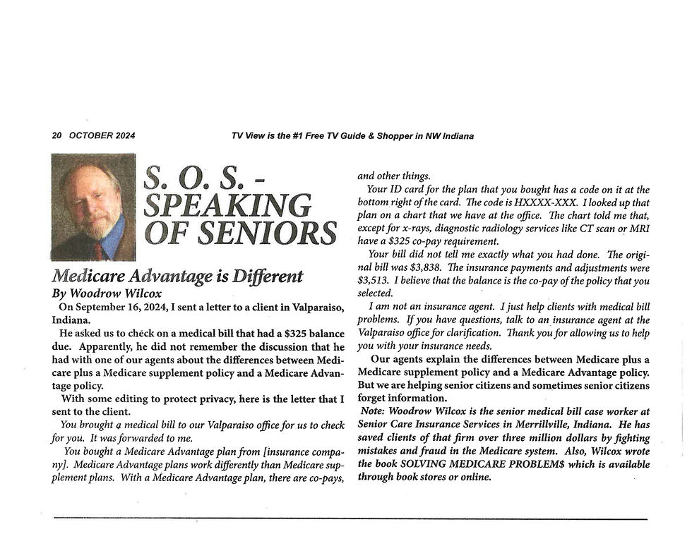 This is an article titled "Medicare Advantage is Different" by Woodrow Wilcox.