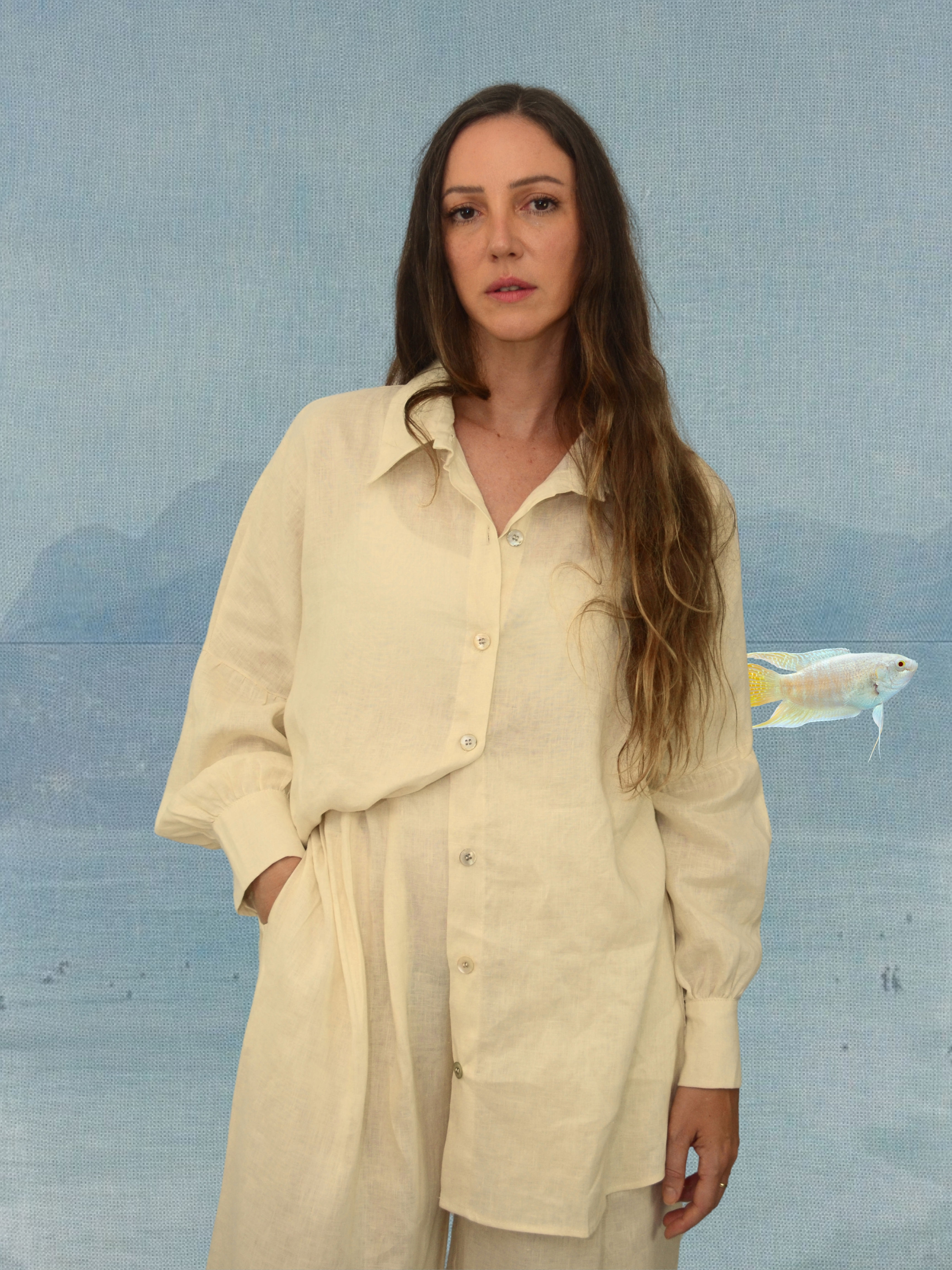 CAMISA OVERSIZED LINHO AMARELO AURORA