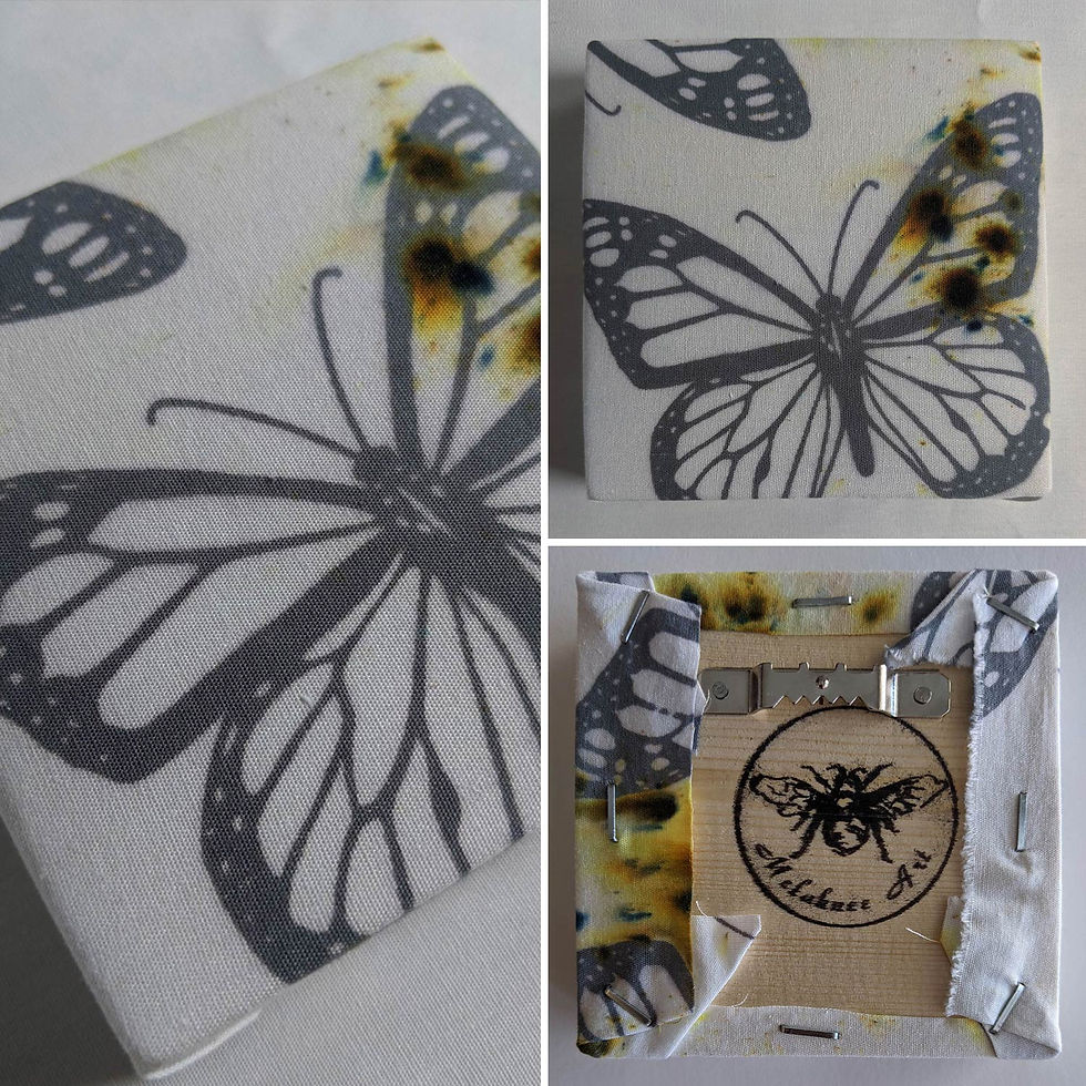 $15.00 "Gray Butterflies" 3.5X3.5 in.