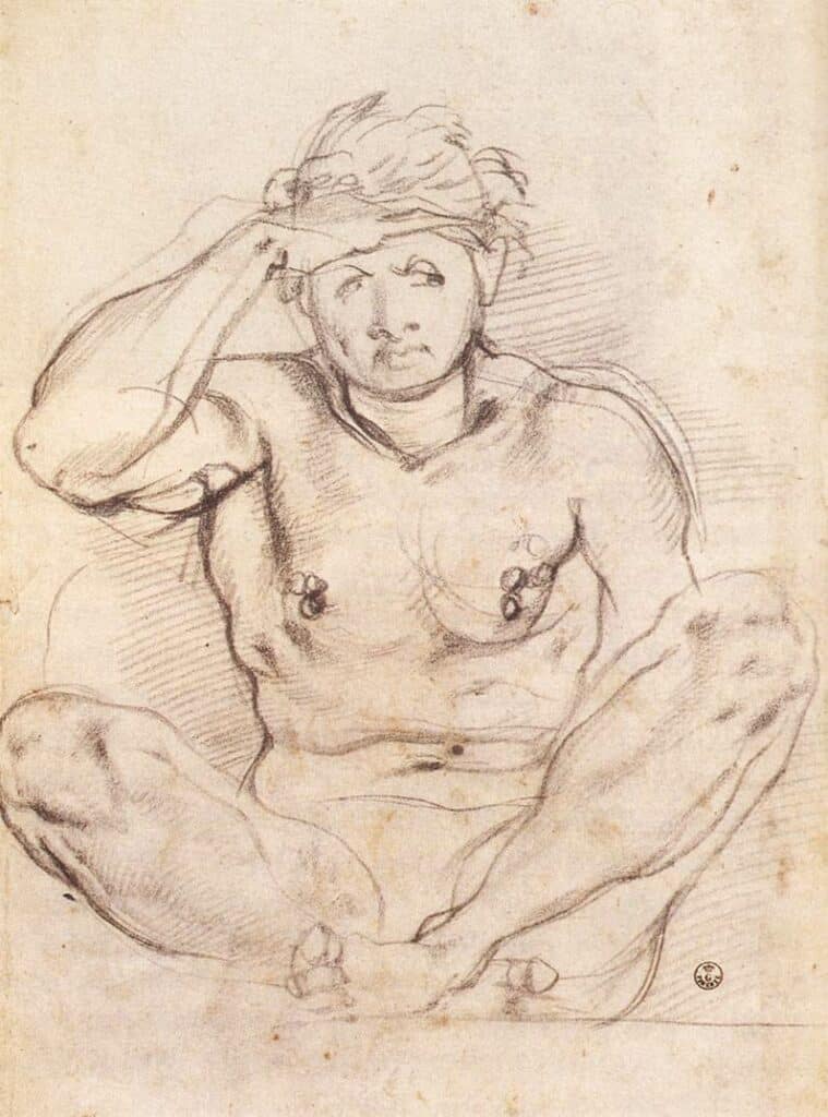 Jacopo Pontormo,  "Study for Vertumnus and Pomona," 1519 Uffizi, Florence