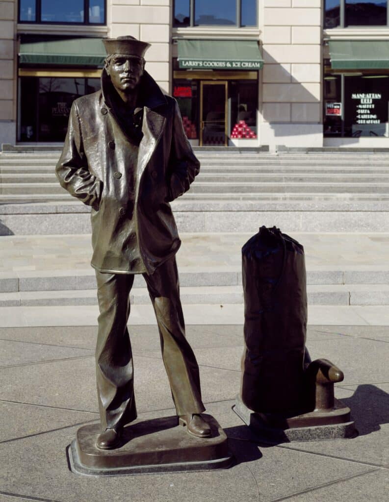 The Lone Sailor statue at the U.S. Navy Memorial on Pennsylvania Avenue.