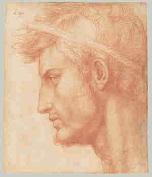 Andrea del Sarto, Study for the Head of Julius Caesar, ca. 1520