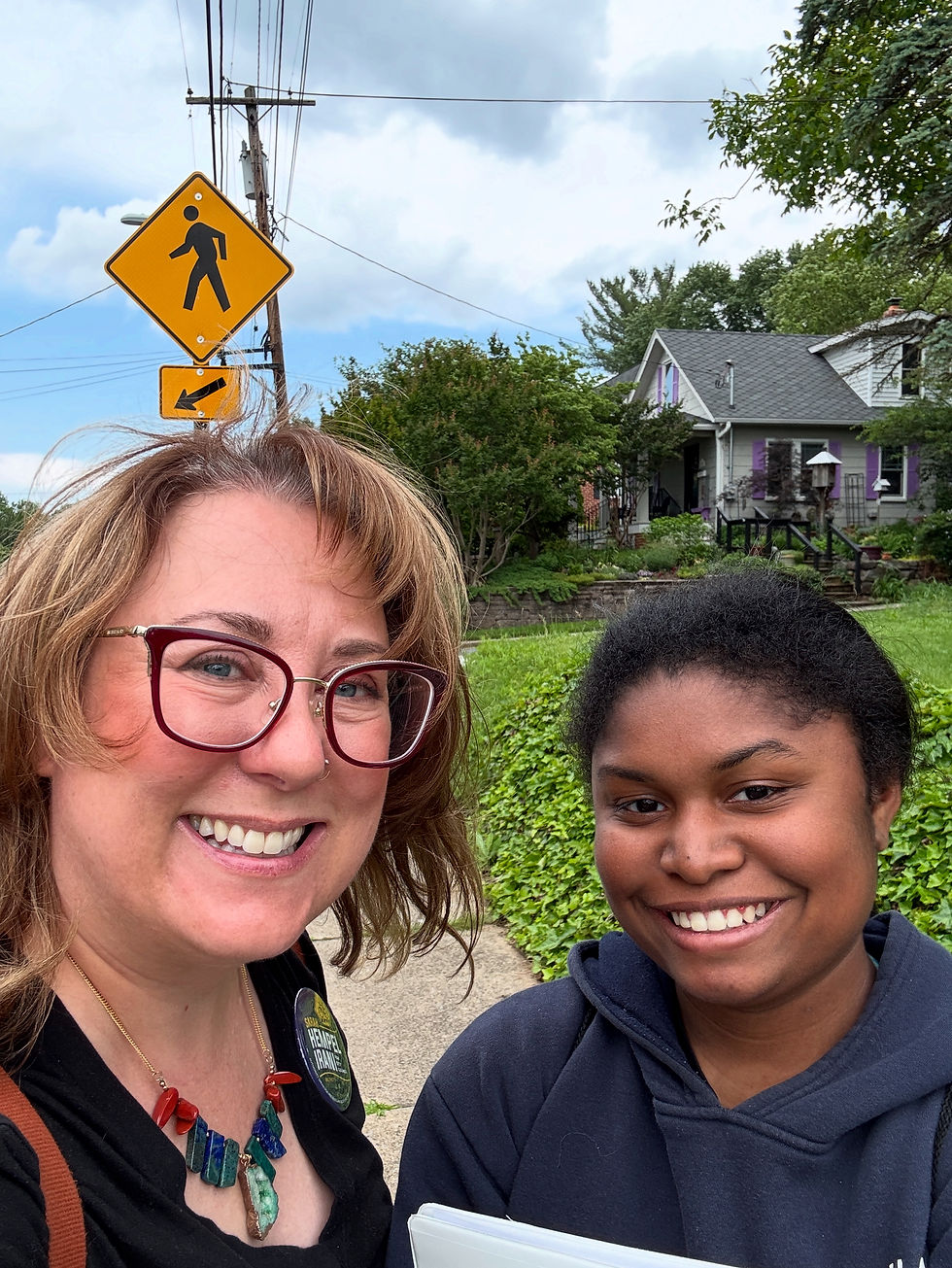 My daughter and I canvassing our neighborhood!
