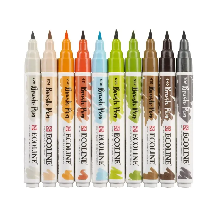 Miniatura: Akvarelové perá - Royal Talens - Ecoline Brush Pen - sada 10ks
