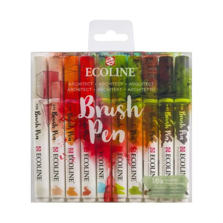 Miniatura: Akvarelové perá - Royal Talens - Ecoline Brush Pen - sada 10ks