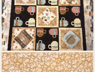 Last gift...just the binding left..Fun coffee quilt#BlueSpringsQuilting