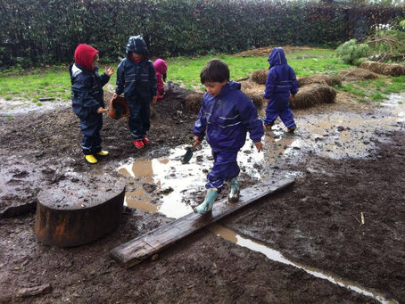 Alberi, pozzanghere e prati ... ecco l'aula