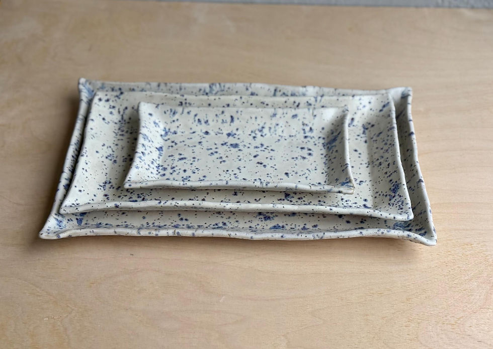 Thumbnail: Speckled Indigo Rain Rectangle Plate #4