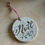 Thumbnail: Gloss White & Silver Speckled Noel Ornament #1