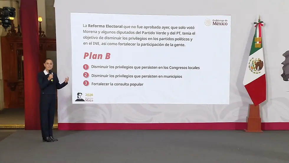 Sheinbaum presenta el "Plan B" de su reforma electoral tras rechazo de diputados