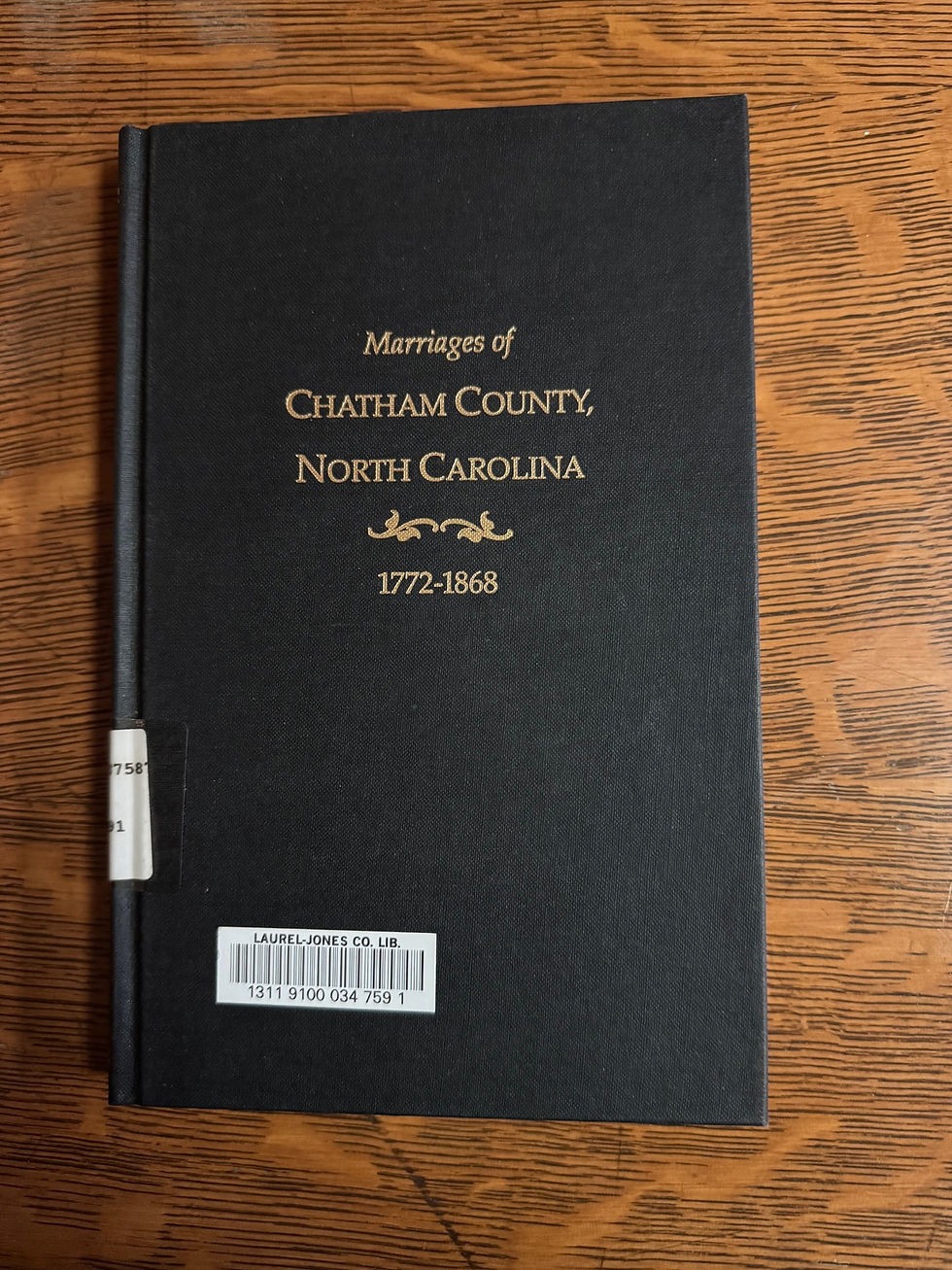 Marriages of Chatham County, North Carolina