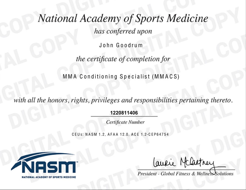 Personal Trainer Certifcate