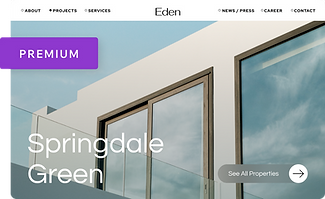 Real estate website with a purple sticker that says “Premium” to show it’s a Wix Studio website with a Premium plan.