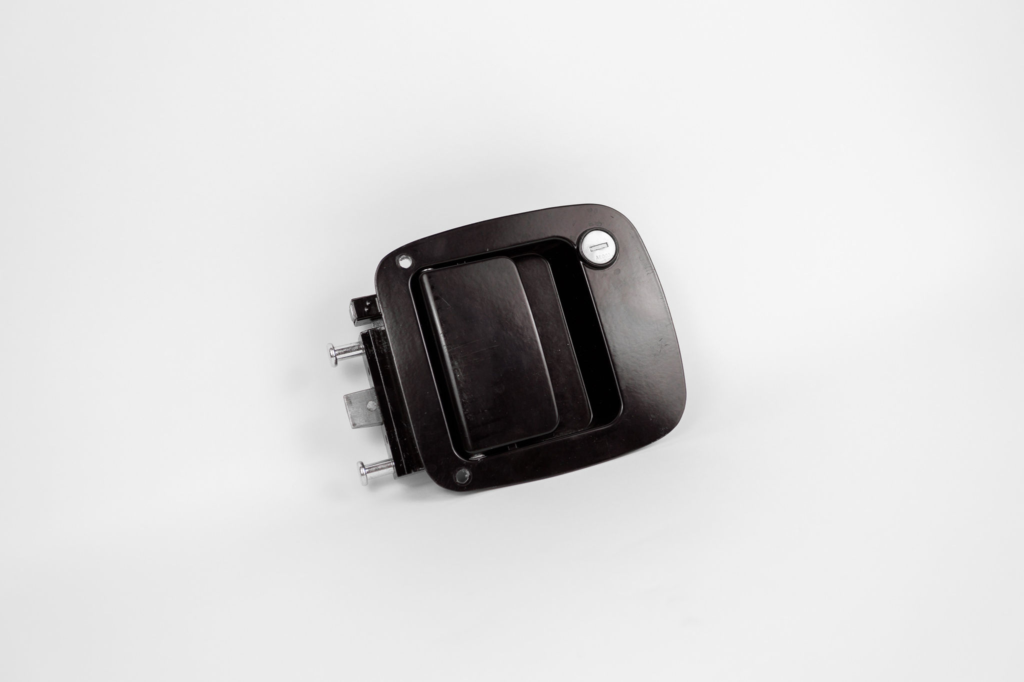 Black Bauer latch for door or compartment.