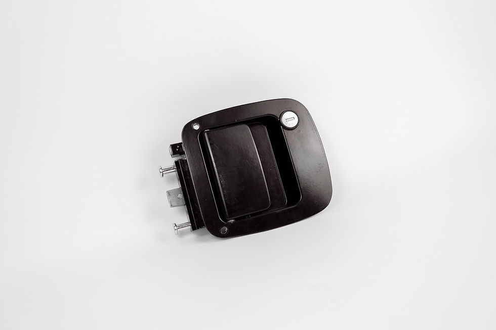 Black Bauer latch for door or compartment.