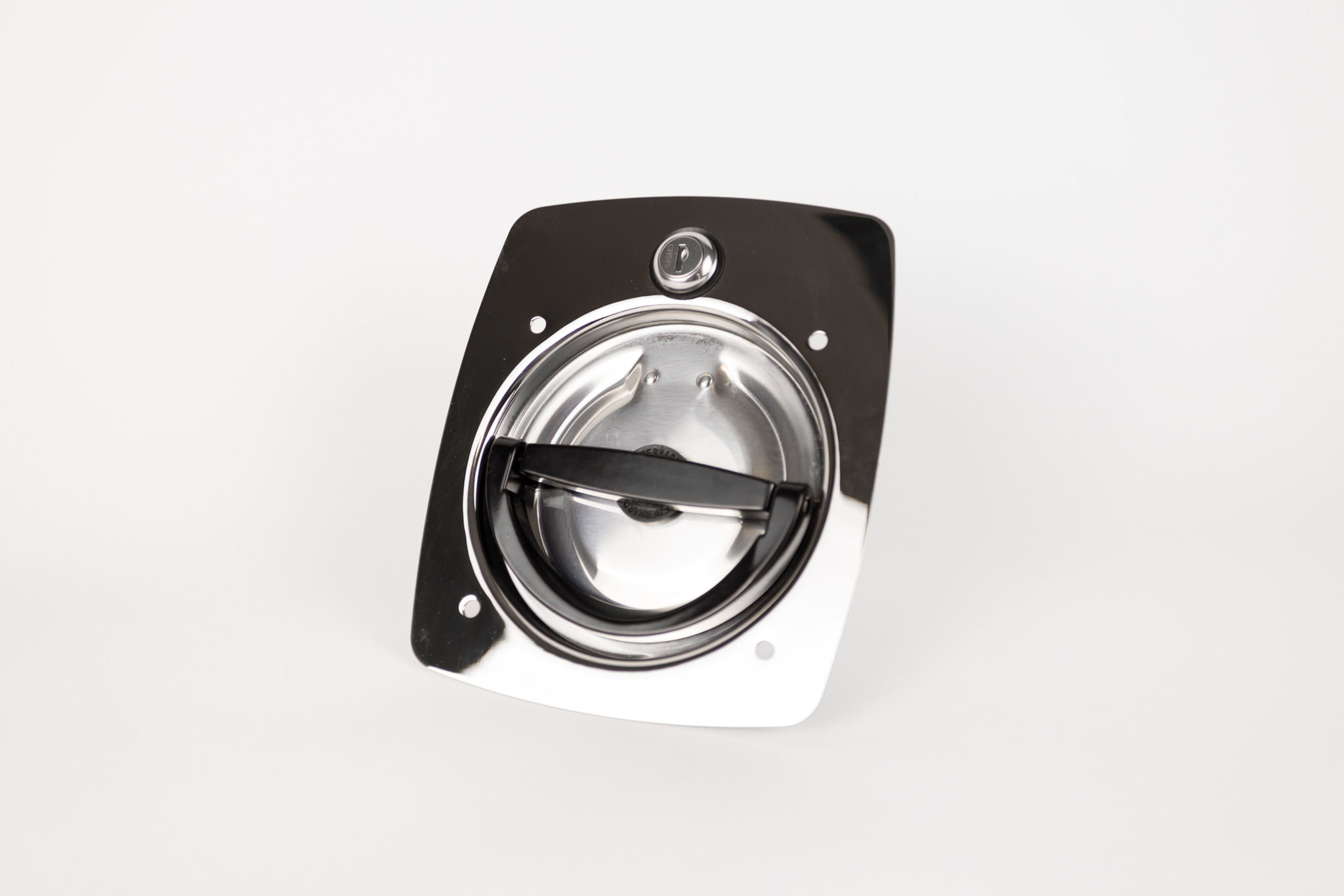 Stainless steel recessed paddle latch with lock