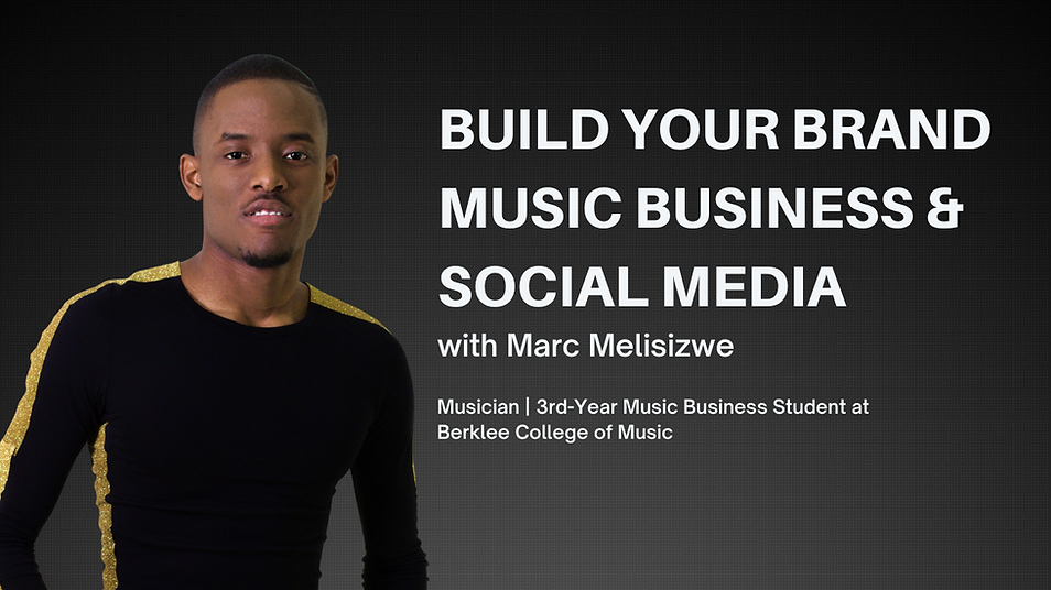 Build Your Brand: Music Business & Social Media Workshop — 4-week online event led by Marc Melisizwe, 3rd-year Berklee College of Music student and 2025 Young Canadian Songwriter Award winner. Learn digital marketing, content creation, and branding strategies for musicians, creators, and entrepreneurs. Starts October 28, 2025, on Zoom.