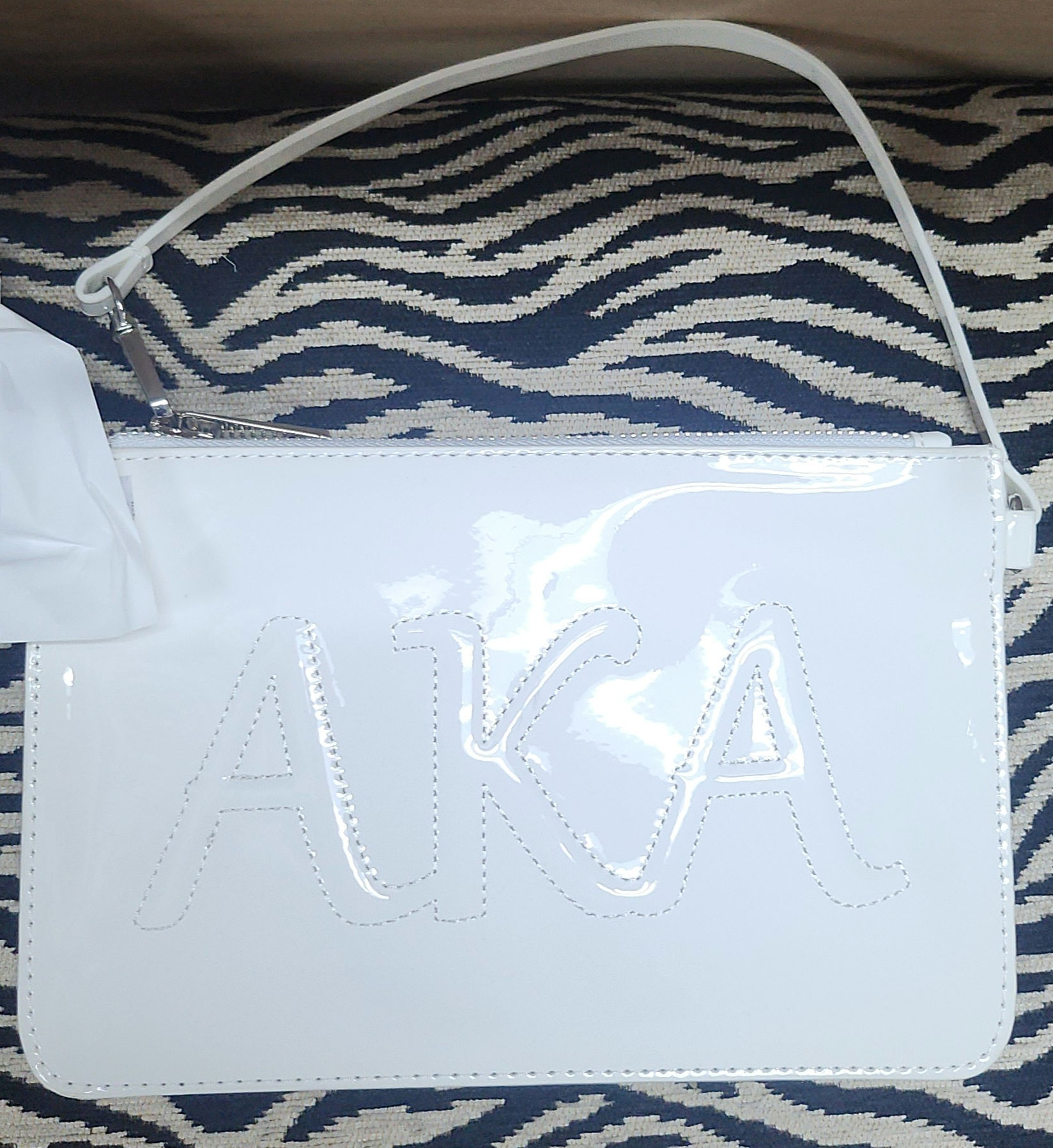 White Patent Leather Wristlet