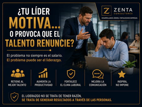 Supervisor dialogando con un colaborador en una oficina mientras se analiza el impacto del liderazgo empresarial en la motivación y la retención del talento.