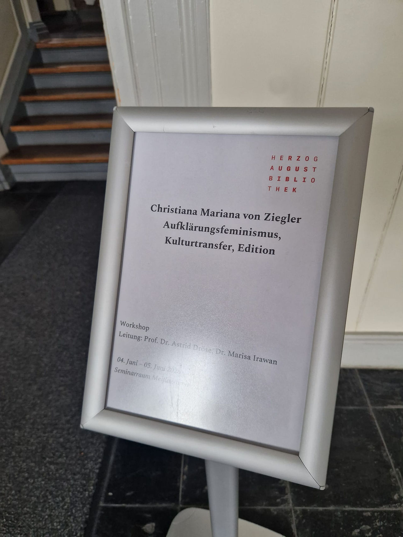 Schild zum Workshop