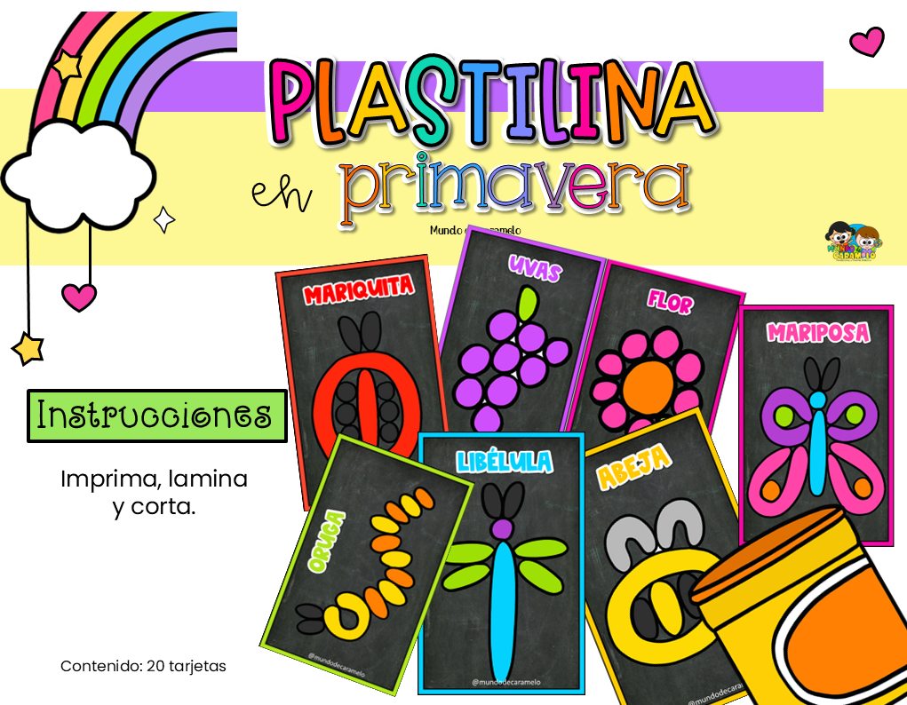 Crea con plastilina en primavera.