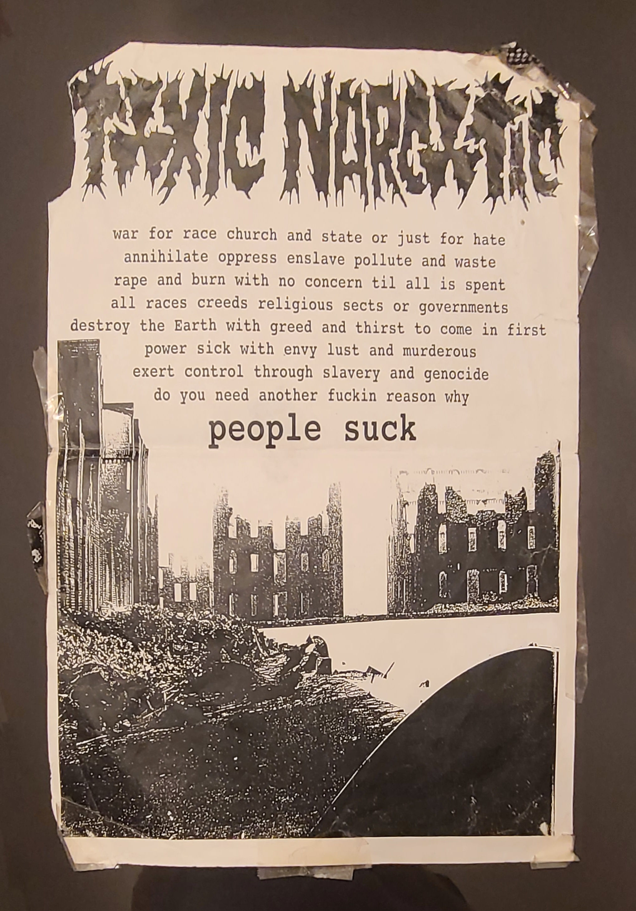 Vintage Original Toxic Narcotic People Suck Flyer