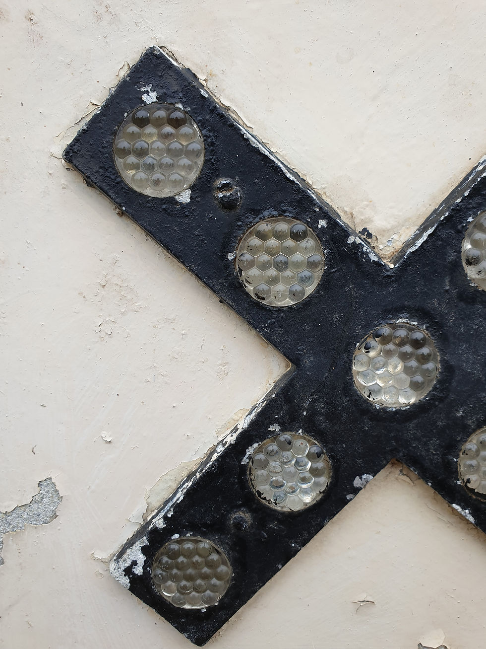 Thumbnail: PRE-WARBOYS ROAD SIGN CROSS ROADS BY ROYAL LABEL FACTORY WITH GLASS REFLECTORS