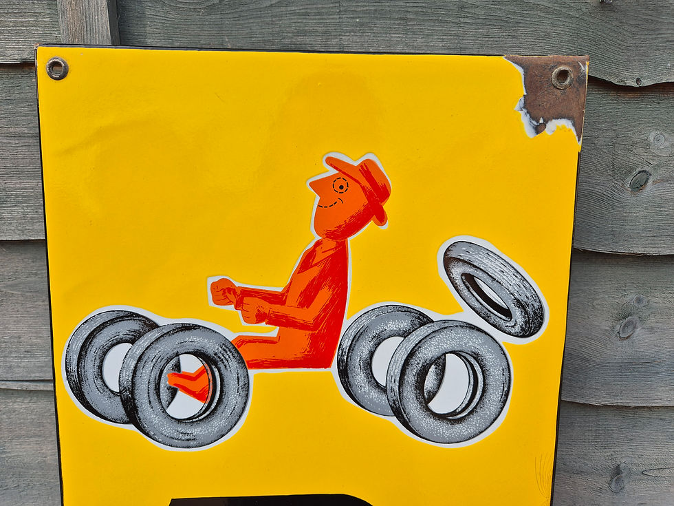 Thumbnail: 1950s DUNLOP porcelain/enamel sign 57” x 12”