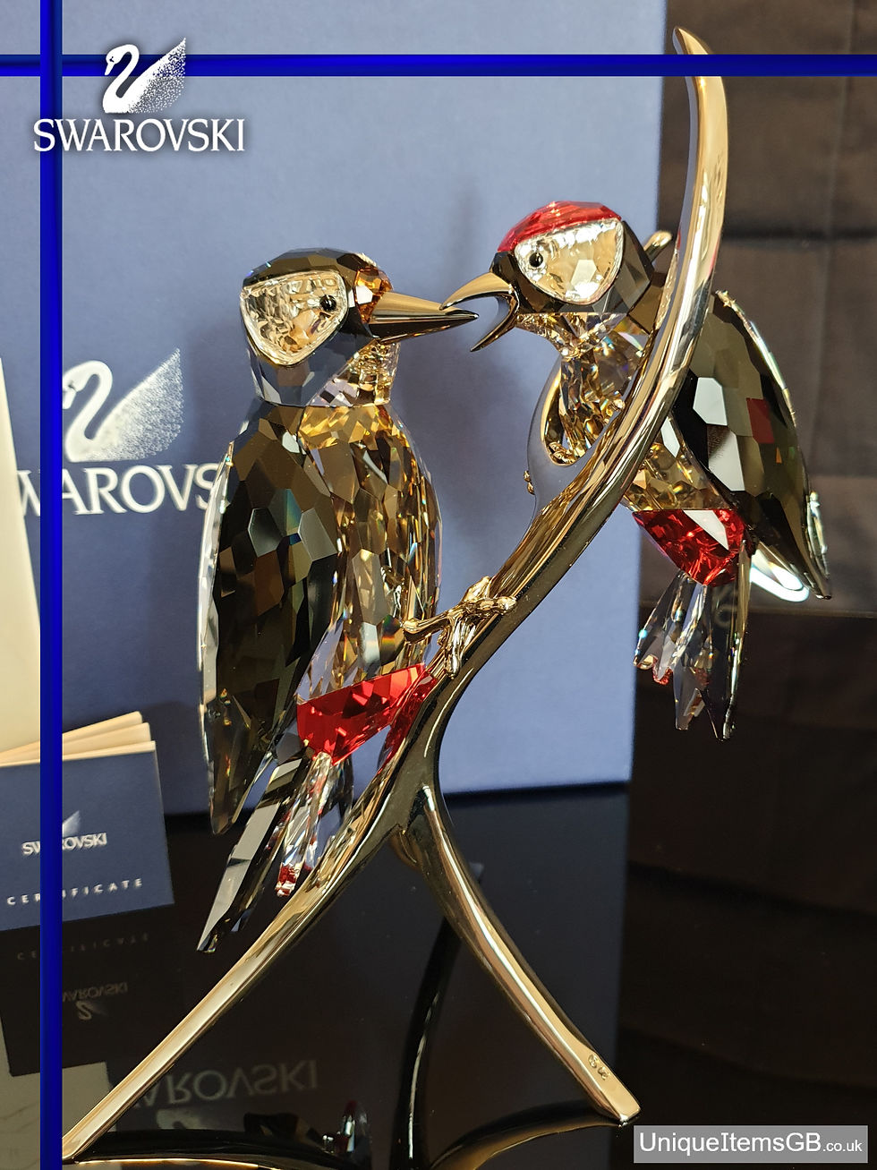 Thumbnail: SWAROVSKI CRYSTAL PARADISE BIRDS WOODPECKERS BLACK DIAMOND 957562