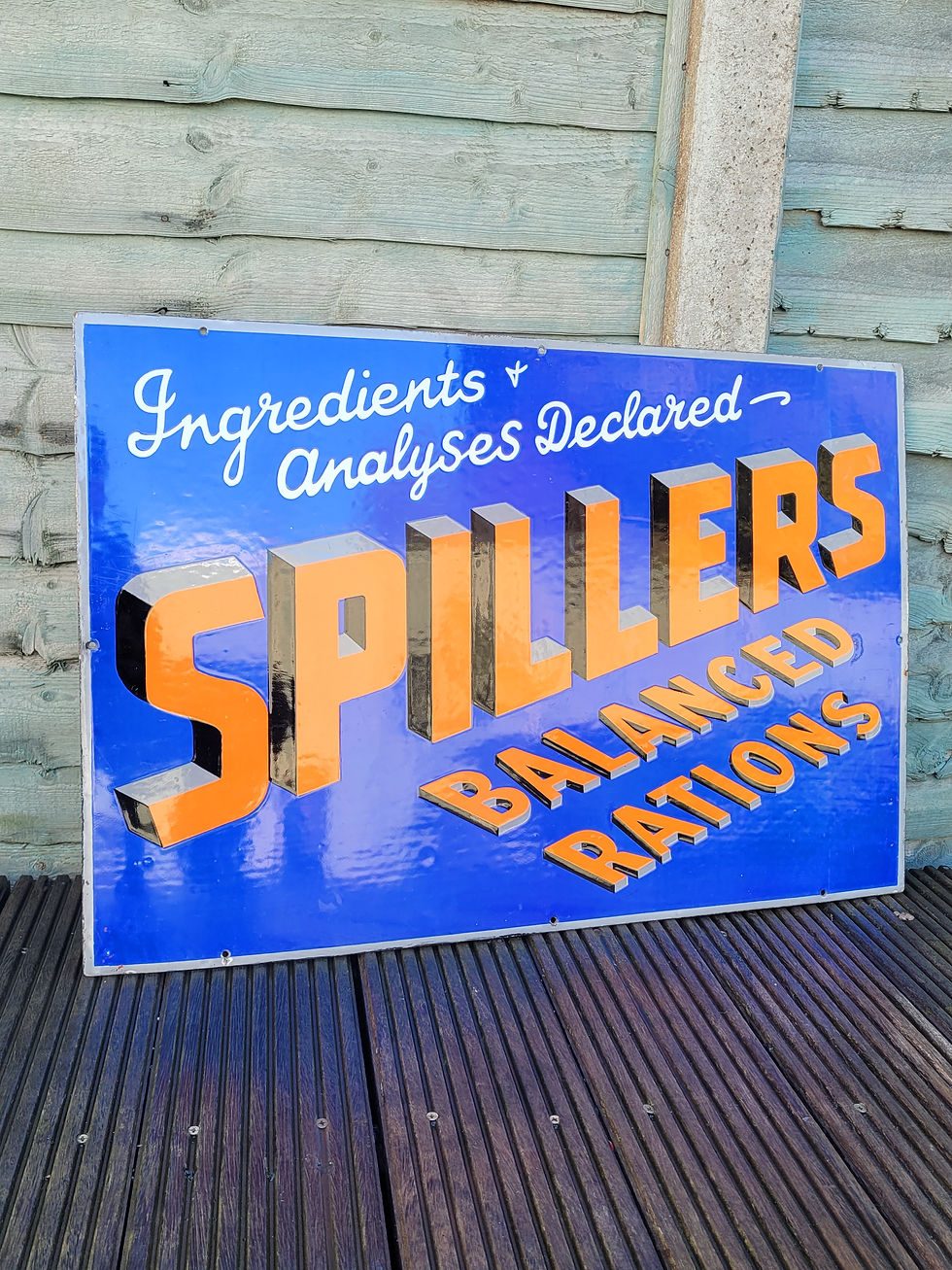 Thumbnail: Early genuine SPILLERS Enamel Sign advertising sign 30" x 20"