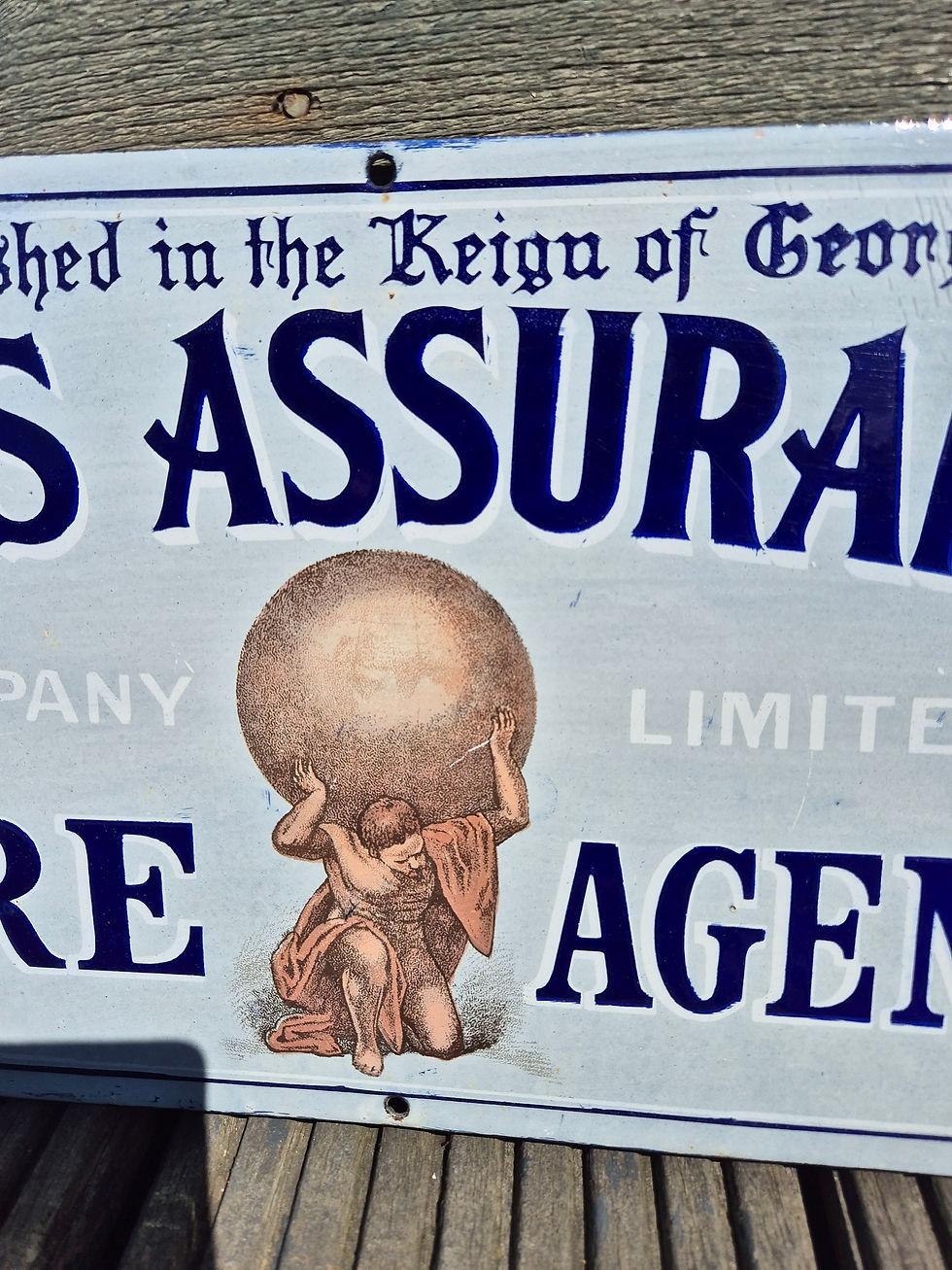 Thumbnail: Early Genuine Atlas Assurance enamel sign 15” x 8”