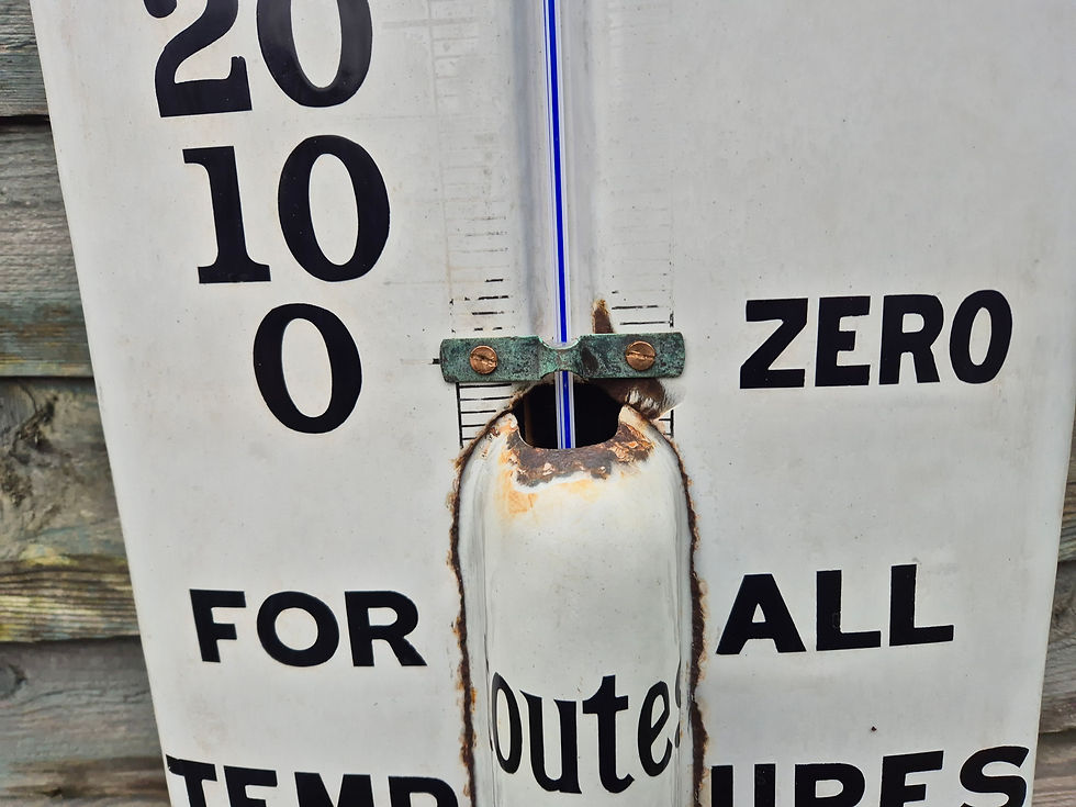 Thumbnail: Circa 1906 Advertising Stephens Inks Thermometer Enamel Sign LARGE 61"