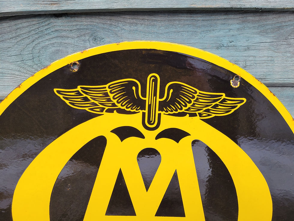 Thumbnail: Genuine Early Double Sided AA Enamel Sign by Franco 18" x 18"