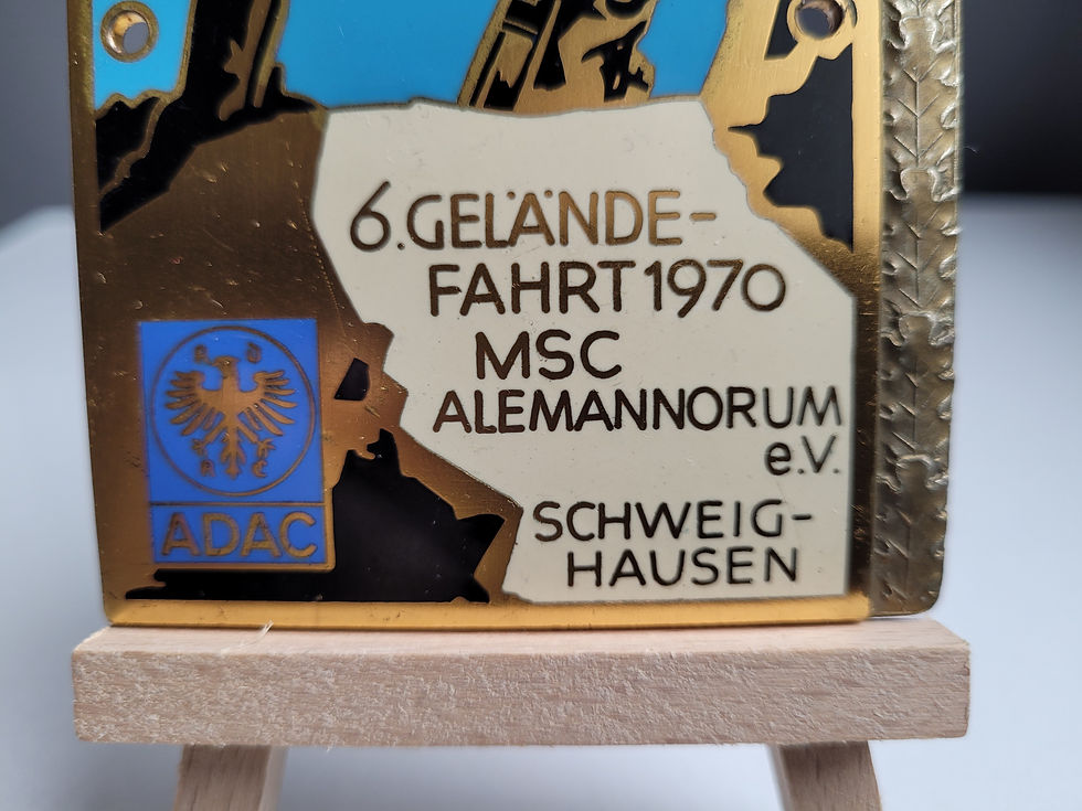 Thumbnail: 1970 Original German Enamel Car Badge ADAC 6.GELANDEFAHRT SCHWEIGHAUSEN