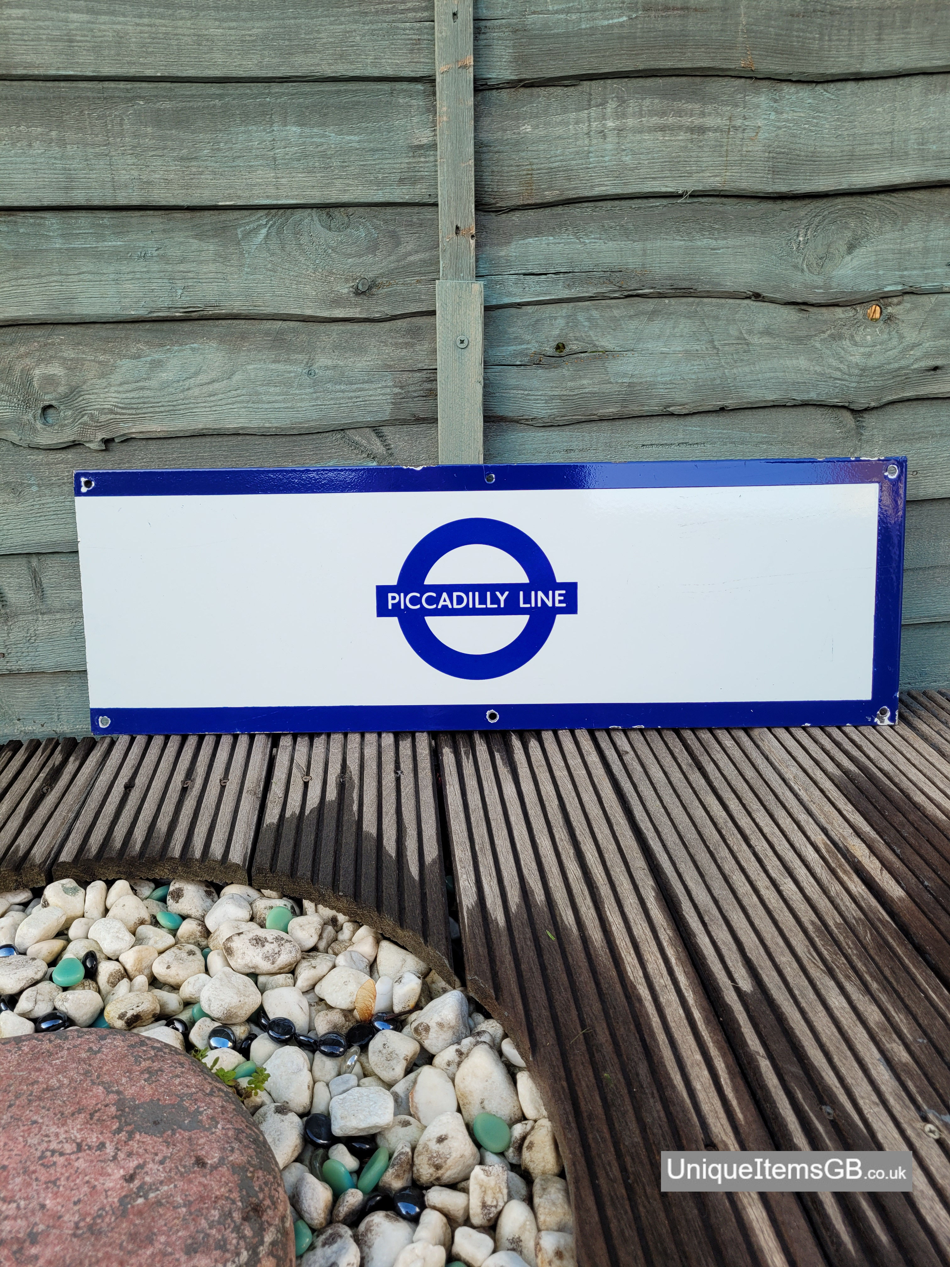Genuine London Underground PICCADILLY LINE Enamel Sign 29.5" x 9.75"