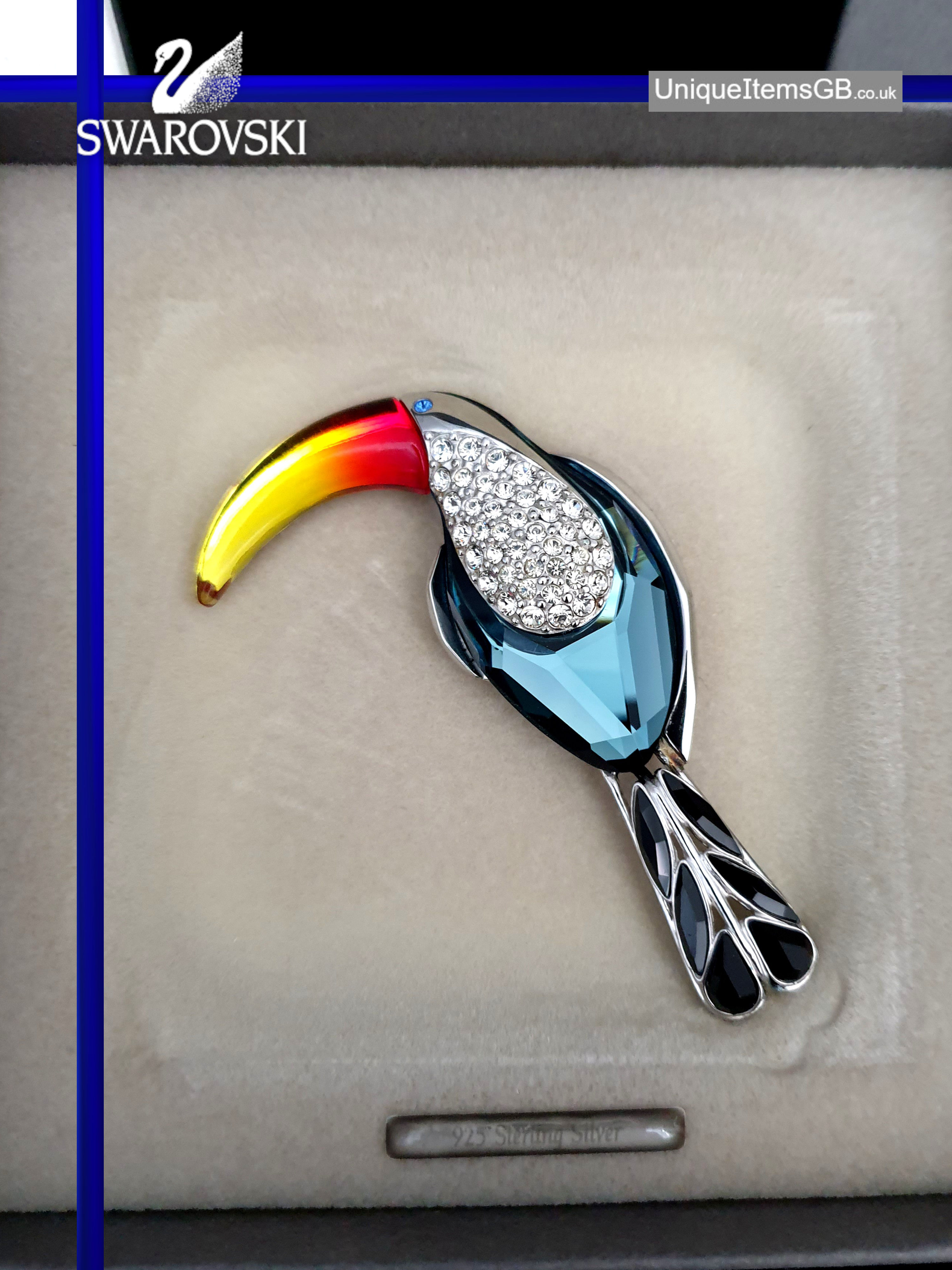 SWAROVSKI CRYSTAL PARADISE BIRDS BROOCH BELYAKA MONTANA 276843 MINT + BOX + COA
