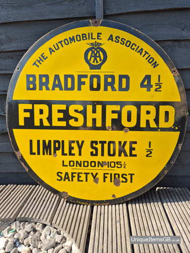 Freshford Signposts AA FRESHFORD, BRADFORD, LIMPLEY STOKE, London Safety First Enamel SIgn ...