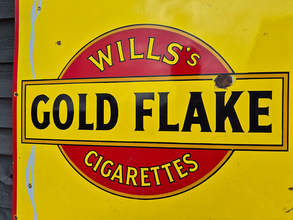 Thumbnail: Genuine 1930's WILLS GOLD FLAKE enamel sign 36" x 24"