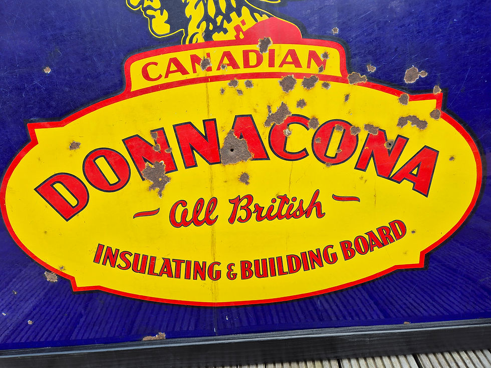 Thumbnail: 1930s DONNACONA CANADIAN single sided porcelain/enamel sign 45” x 38.5” in wood