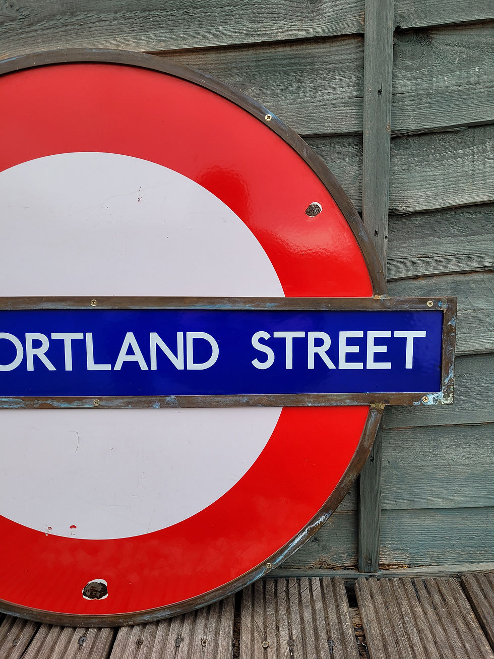 Thumbnail: London Underground Great Portland Street 33" Roundel Enamel Sign with Frame