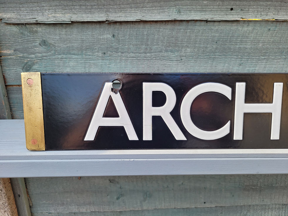 Thumbnail: 1938 London Underground Colindale & Archway Enamel Train Destination Plate