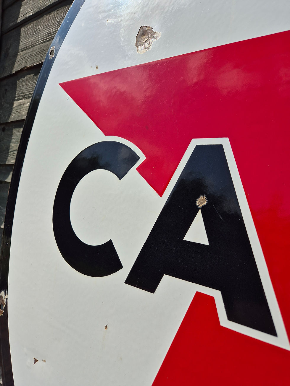 Thumbnail: Genuine 1940s Double Sided CALTEX Enamel Sign 48" DIA