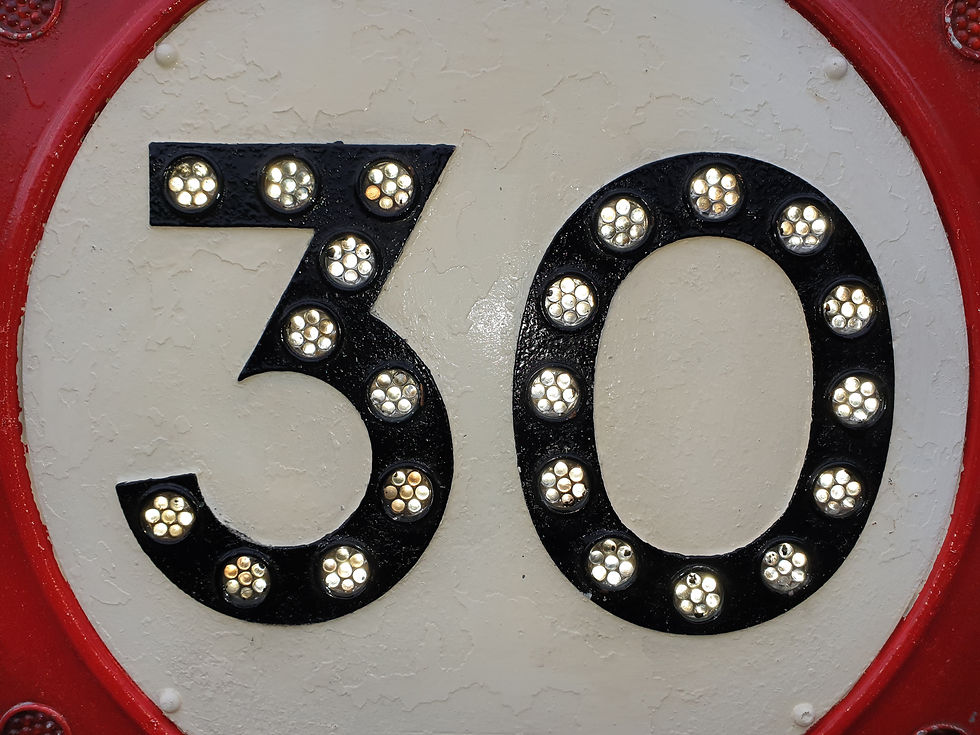 Thumbnail: PreWarboys Gowshall 30mph Old Road Sign with Glass Reflectors