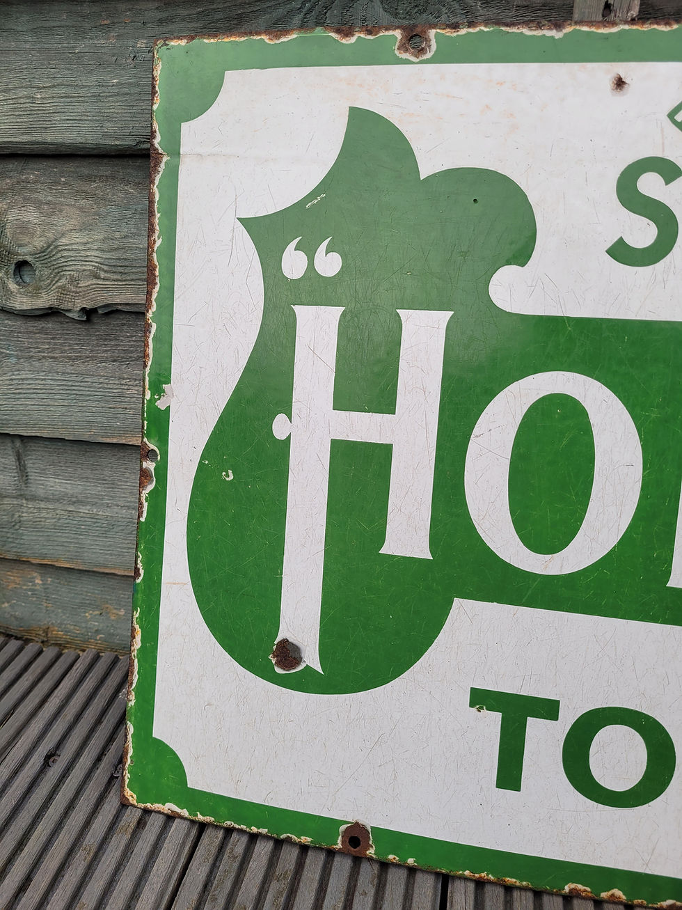 Thumbnail: Early WILLS HONEY GUT TOBACCO Enamel Sign Advertising 41" x 18"
