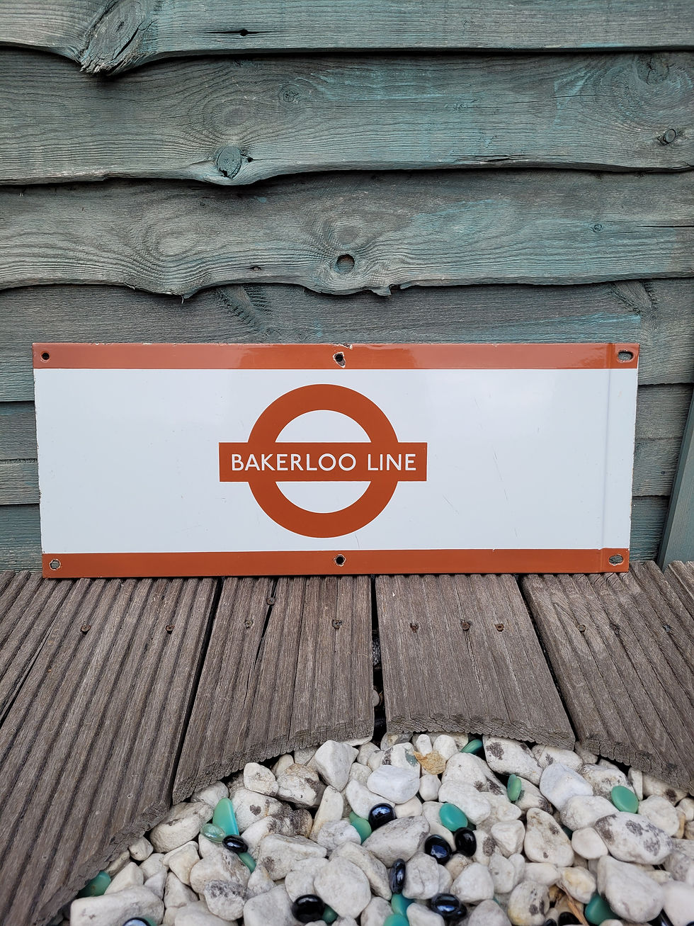 Thumbnail: Genuine London Underground BAKERLOO LINE Enamel Sign 23" x 9"