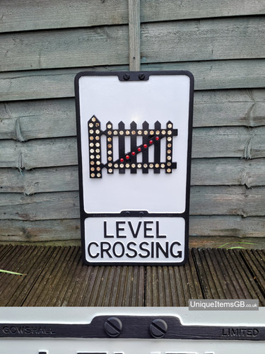 Pre-Warboys LEVEL CROSSING ROAD SIGN with Glass Reflectors by GOWSHALL ...