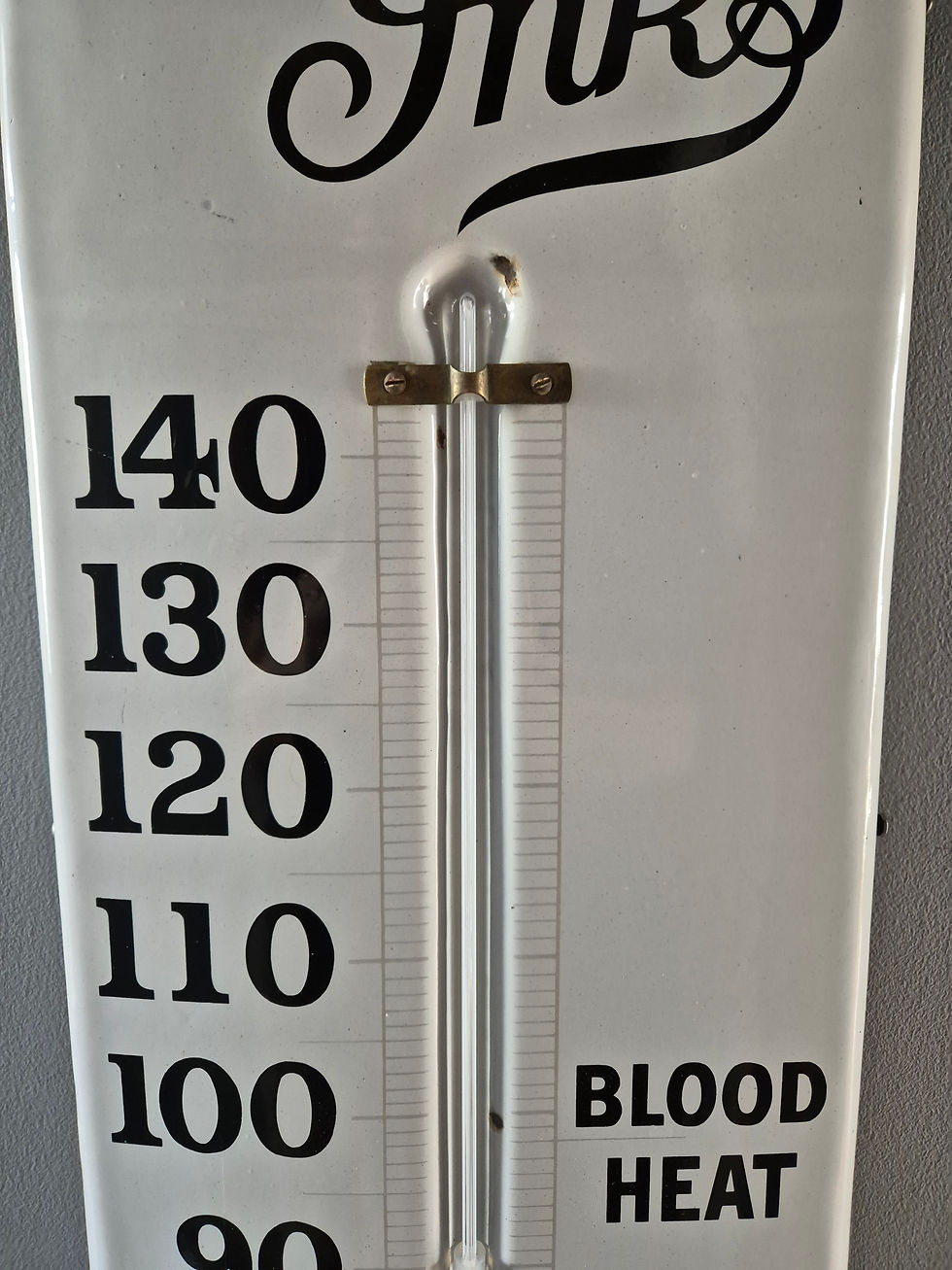 Thumbnail: Circa 1911 Advertising Stephens Inks Thermometer Enamel Sign LARGE 61"